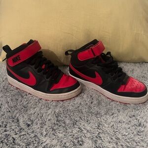 Nike Kids Black and Red High-Top Sneakers